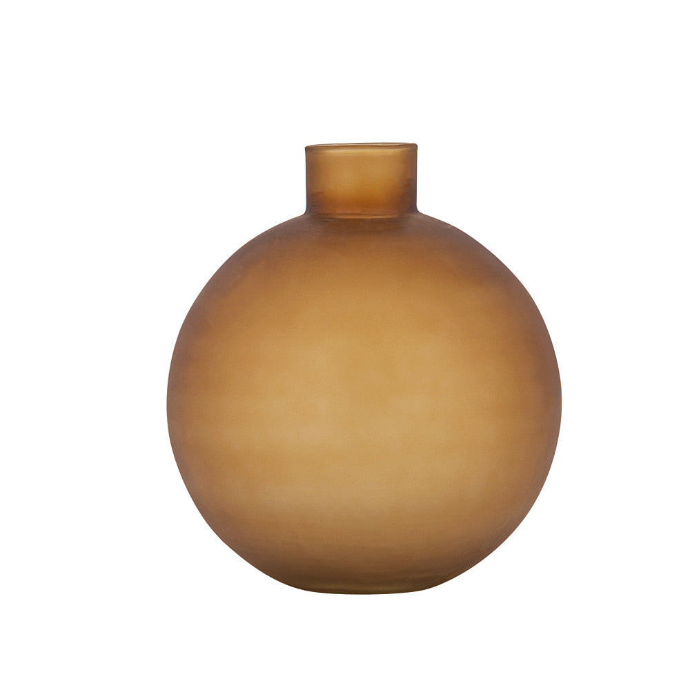 Elian Bronze Round Glass Vase - Large - spherical vase on a white background