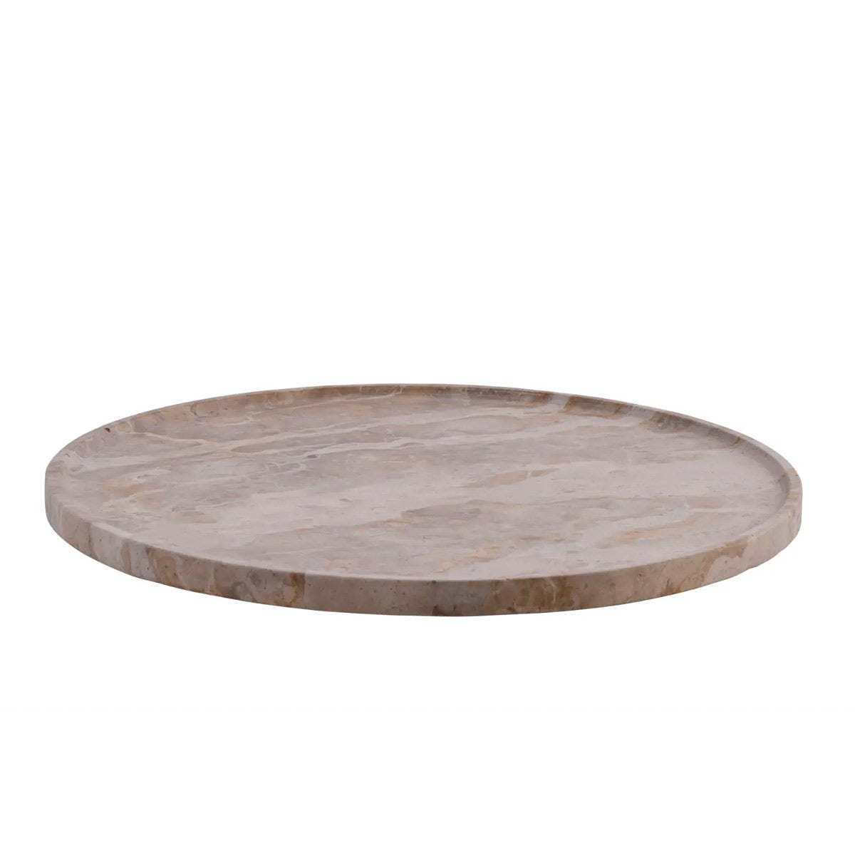 Ellia Round Marble Tray in Linen