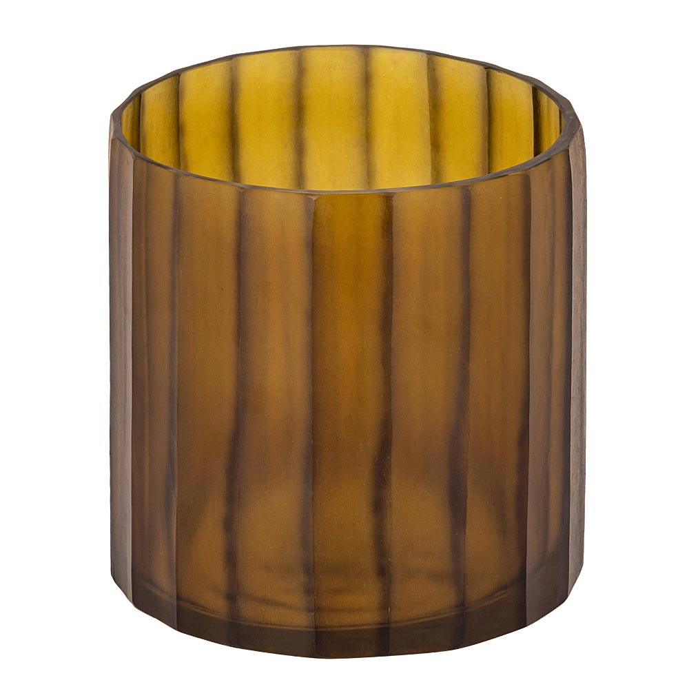 Eloise Amber Glass Votive - Two Sizes