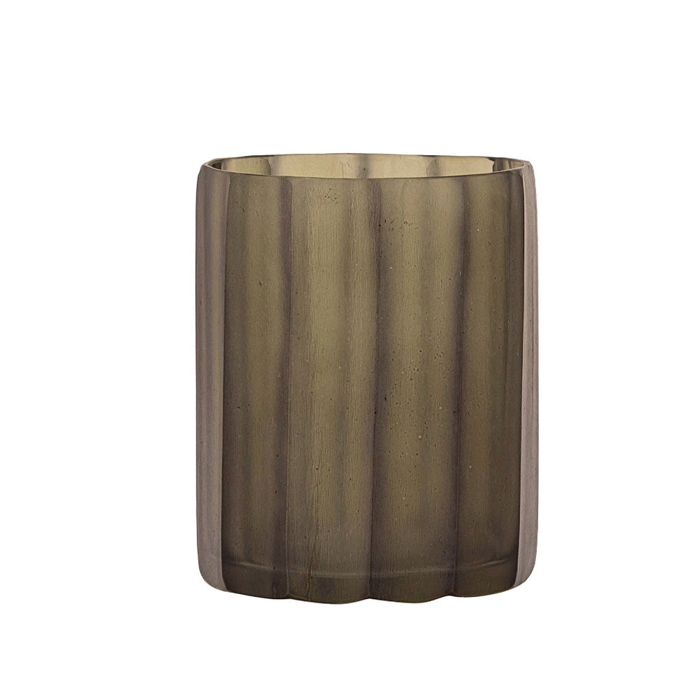 Eloise Olive Grey Glass Votive - Two Sizes