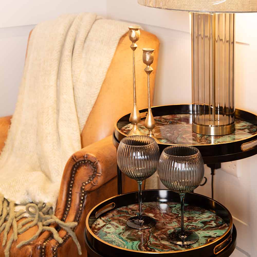 Emerald Ribbed Gin Glass