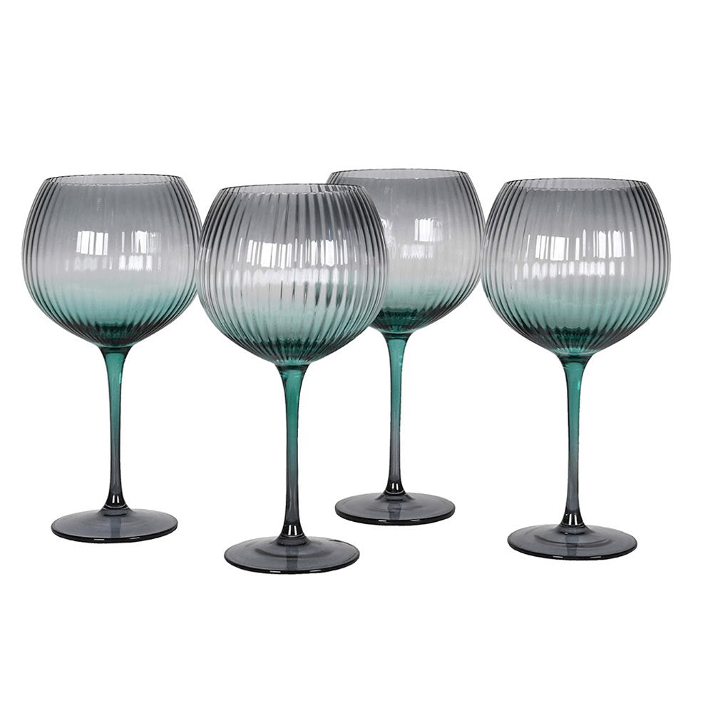 Emerald Ribbed Gin Glass