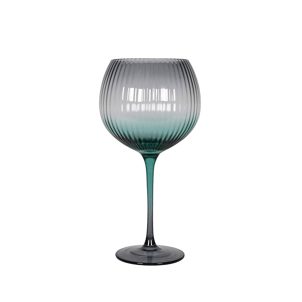Emerald Ribbed Gin Glass