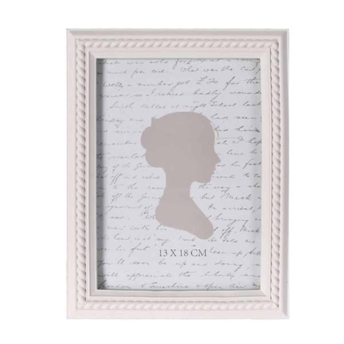 Etched Photo Frame in Cream displayed on white background