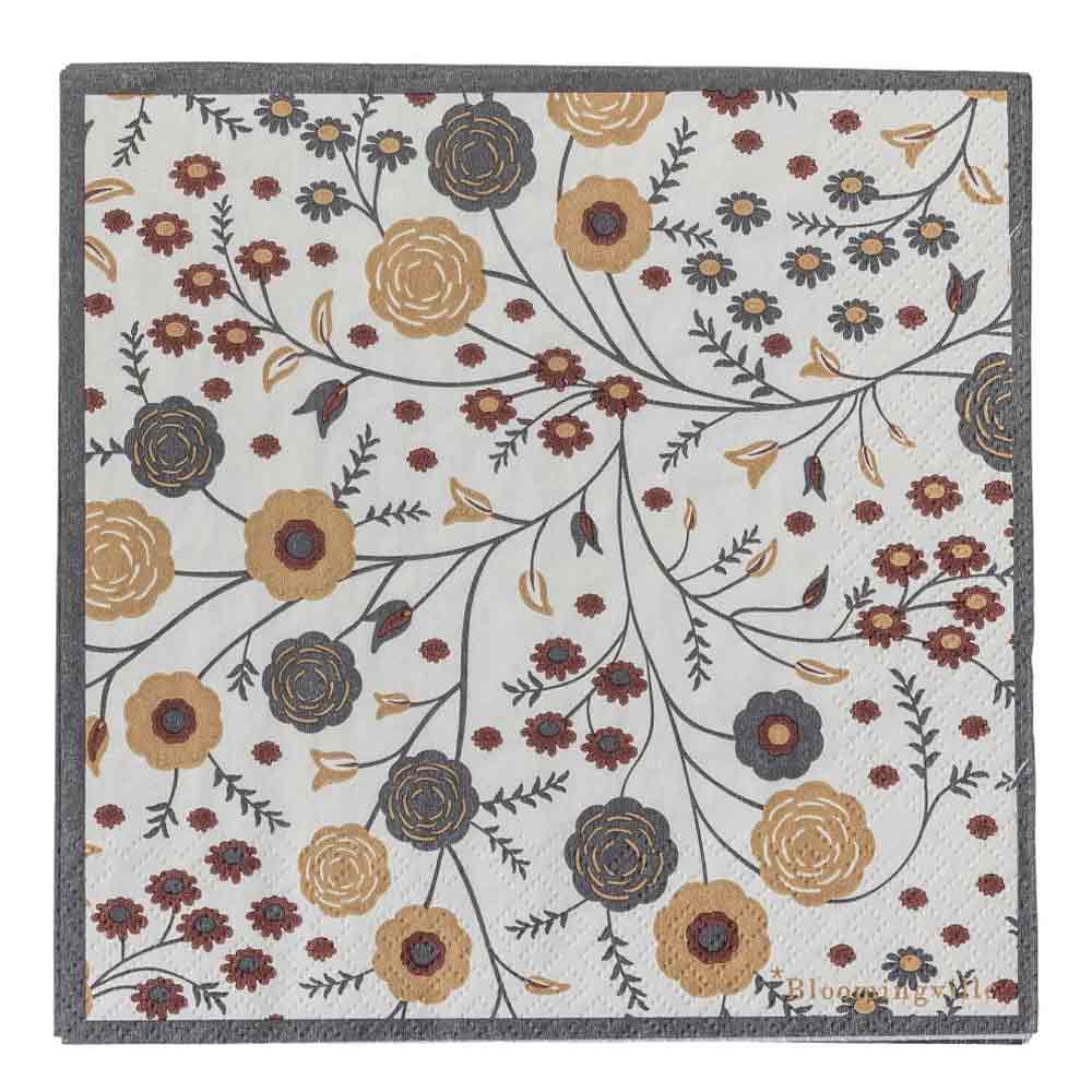 Eydis Amber and Russet Floral Paper Napkin