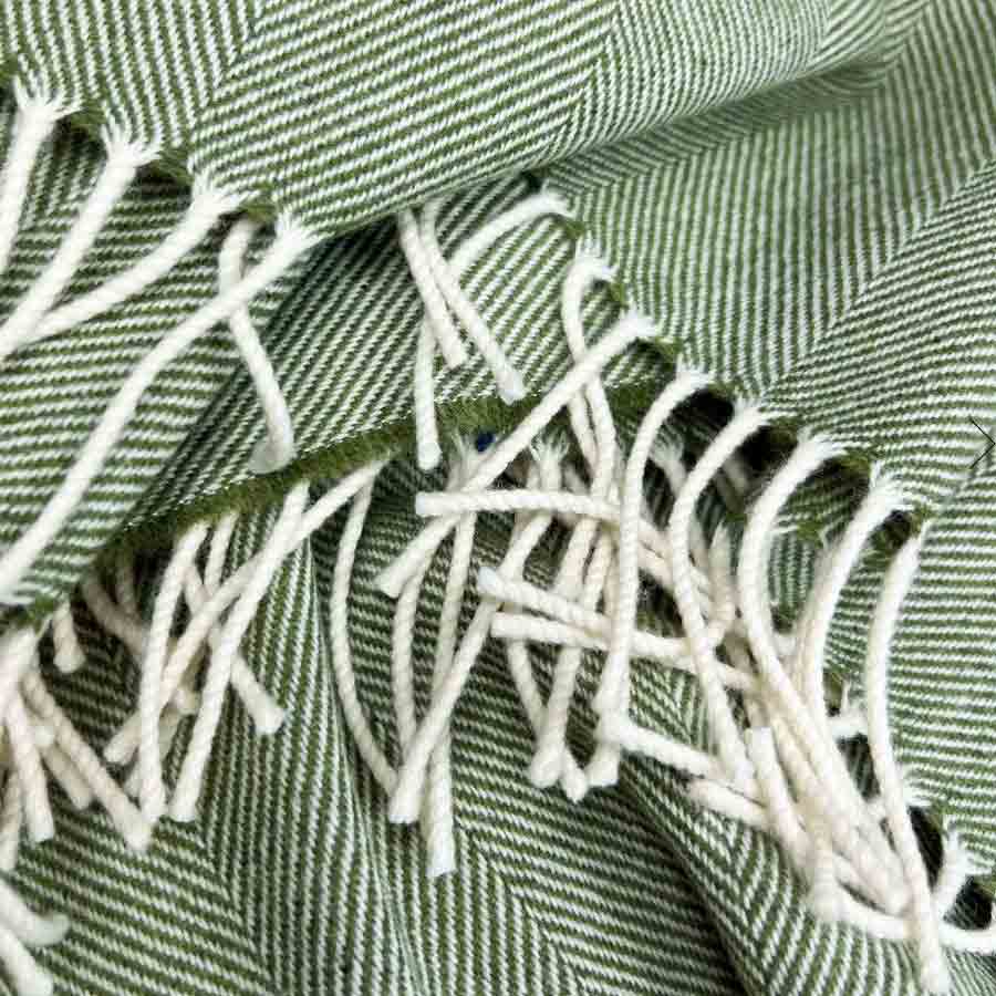 Fern Herringbone - Merino Lambswool Throw - McNutt of Donegal