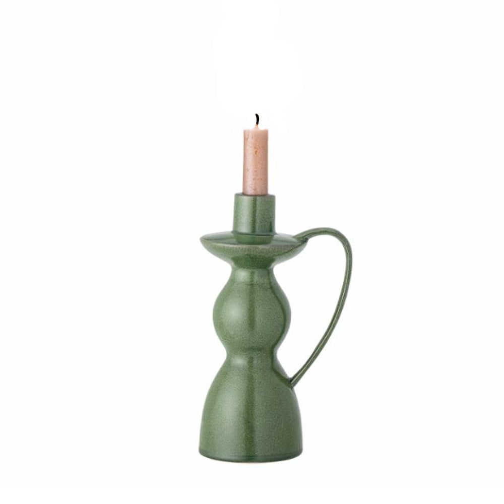 Fija Green Stoneware Candle Holder