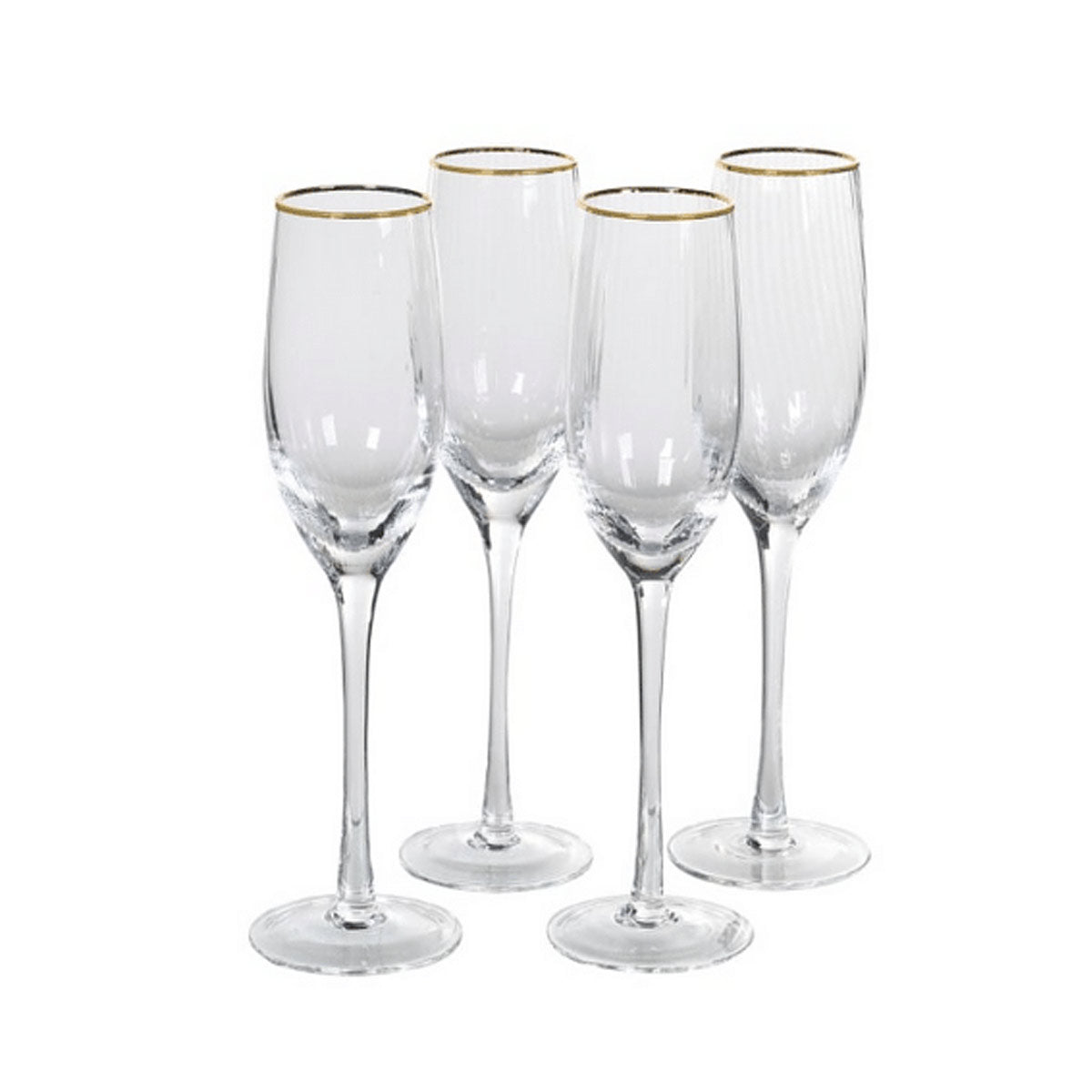 Gold Rimmed Champagne Flutes - Seddon and Davison