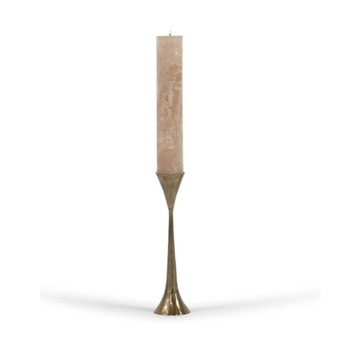 Hand Forged Metal Candleholder - Brass Antique - Tall