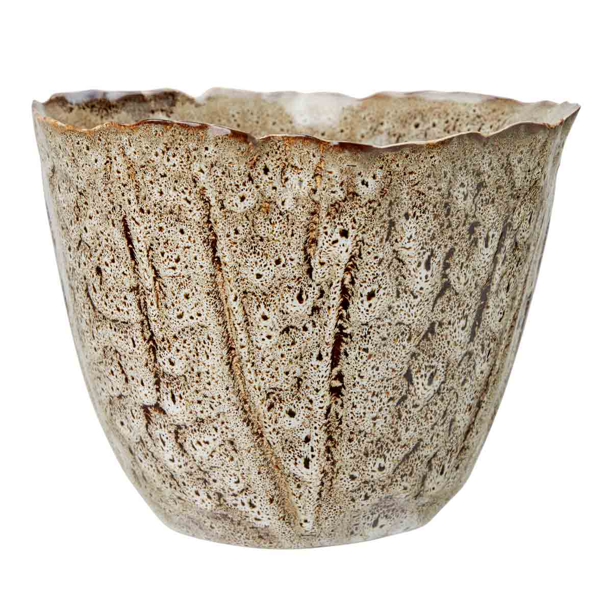 Hanna Speckle Glaze Brown Stoneware Pot  - Large