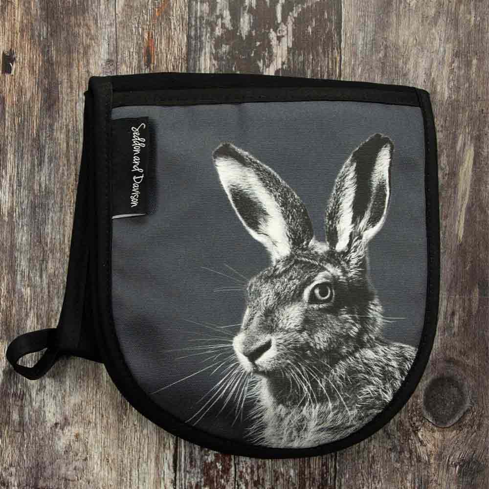 Hare Oven Gloves - Charcoal