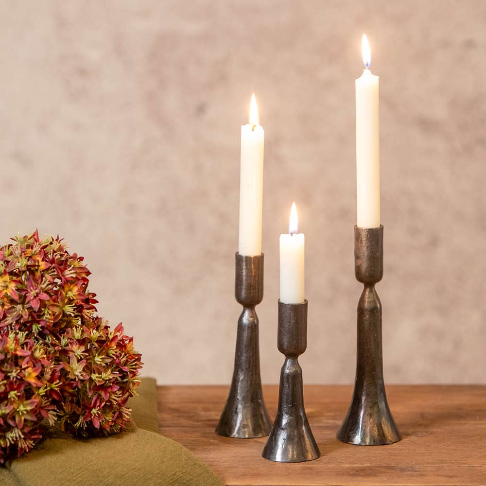 Hector Hand Forged Candle Holder in Antique Bronze