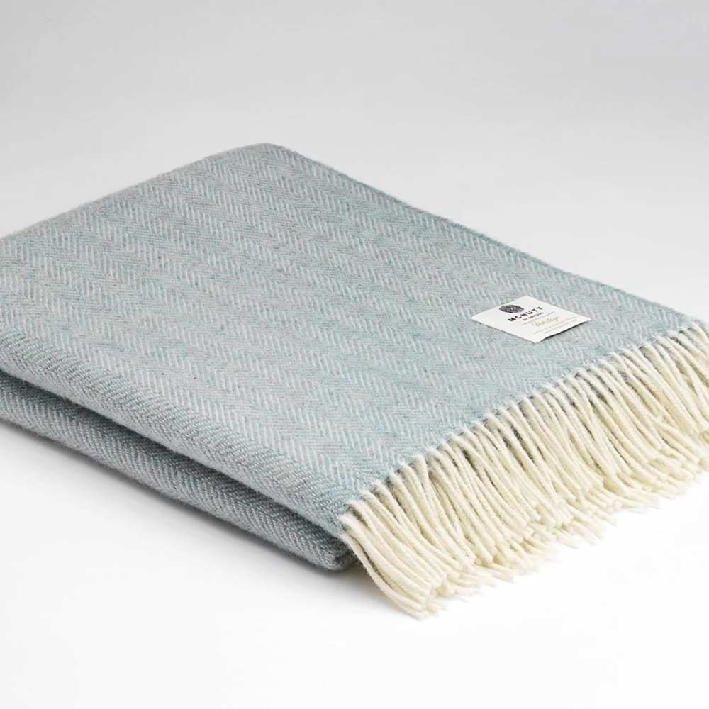 Heritage Sea Green - Pure Wool Throw - McNutt of Donegal