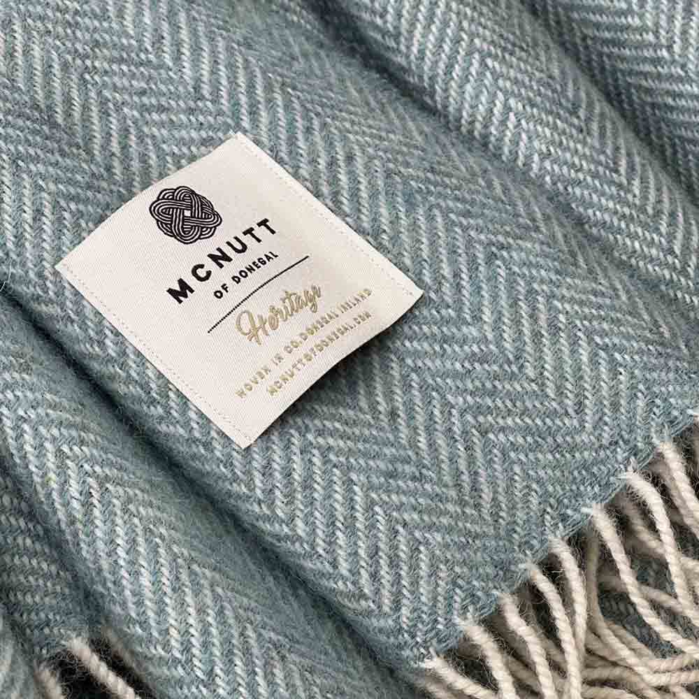 Heritage Sea Green - Pure Wool Throw - McNutt of Donegal