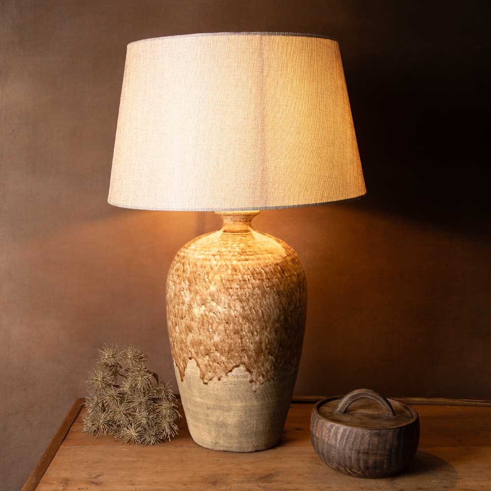 Hickory Glaze Table Lamp with Shade