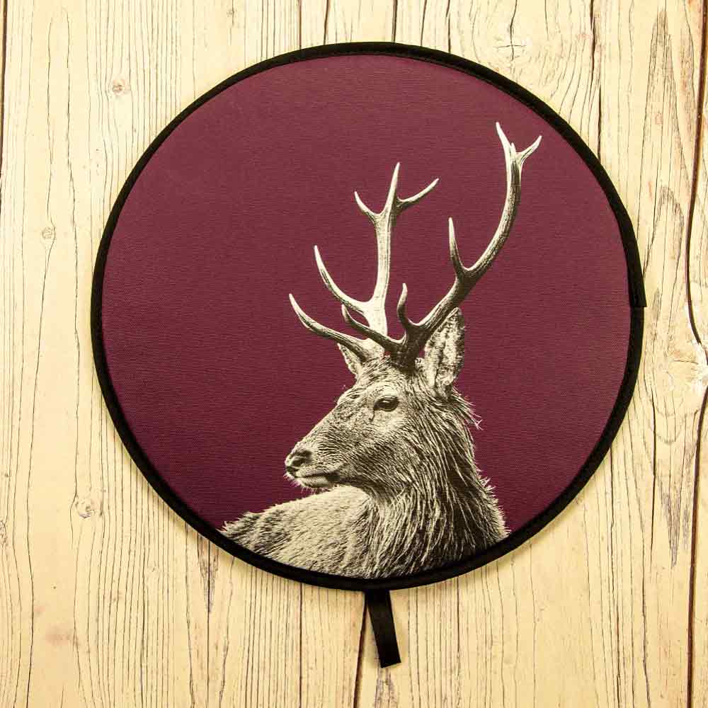 Highland Stag Chefs Pad for Aga Cooker - Mulberry