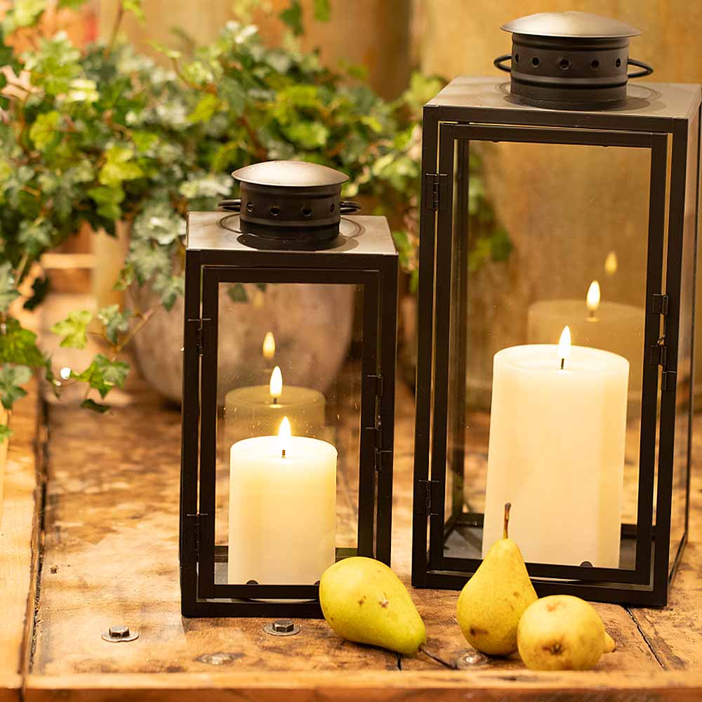 Holly Black Metal Lanterns