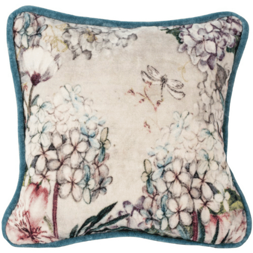 Hydrangea Velvet Cushion - Square