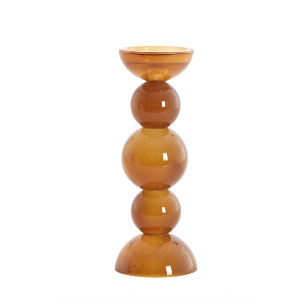 Itinga Smoky Glass Candle Holder - Dark Honey