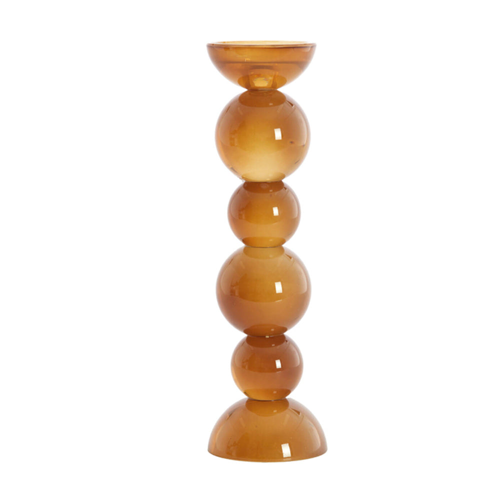 Itinga Smoky Glass Candle Holder - Dark Honey