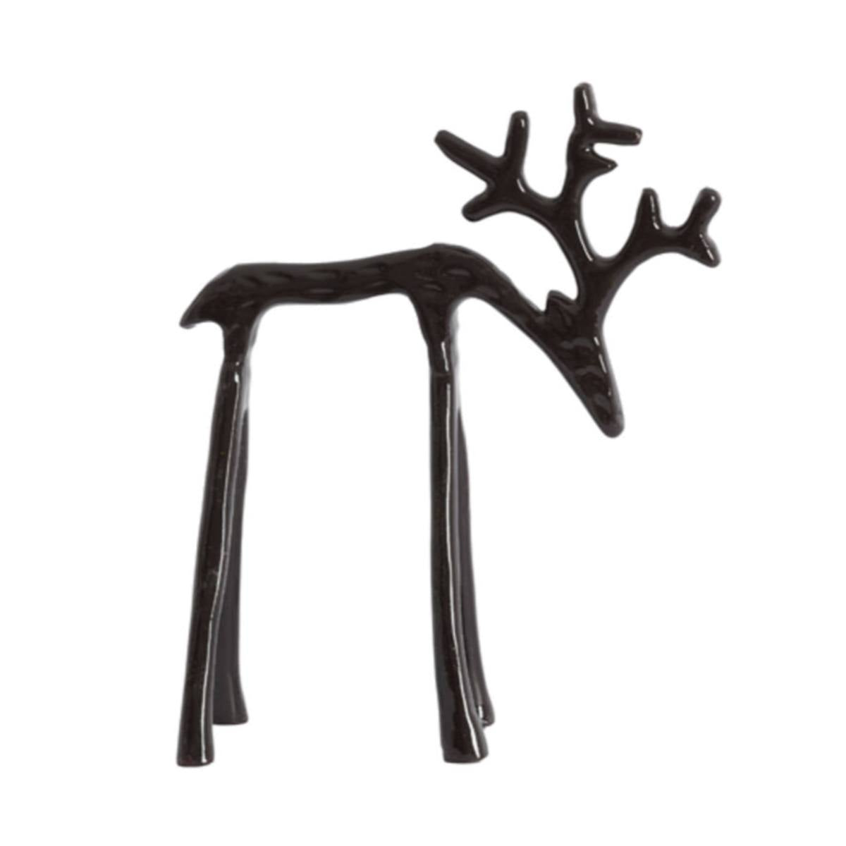 Scandi Style Jackson Black Deer Ornament for Festive Decorating - Large