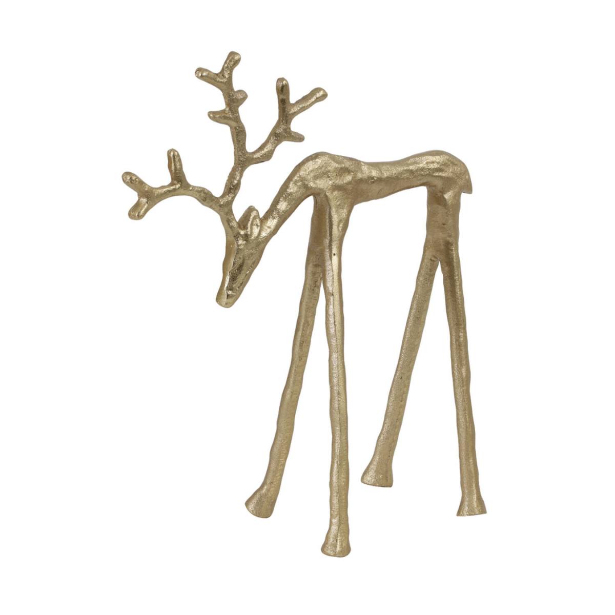 Large gold Jackson Stag Reindeer figurine on a white background
