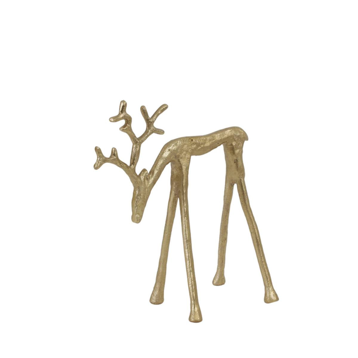 Small gold Jackson Stag Reindeer figurine on a white background