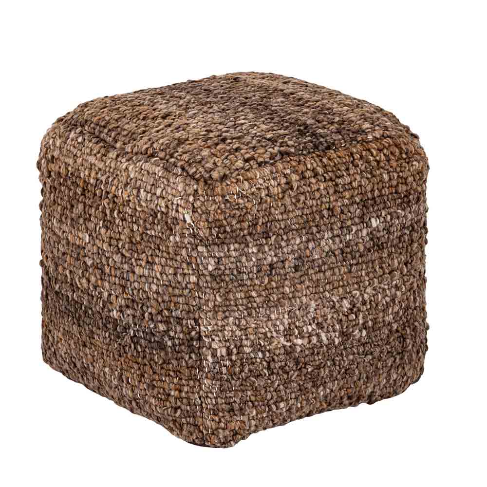 Kiella Chocolate Brown Textured Pouffe