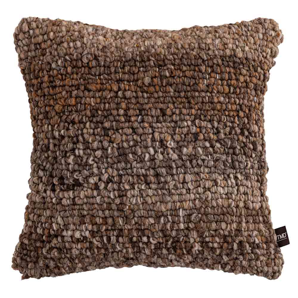 Kiella Chocolate Brown Textured Cushion - Square