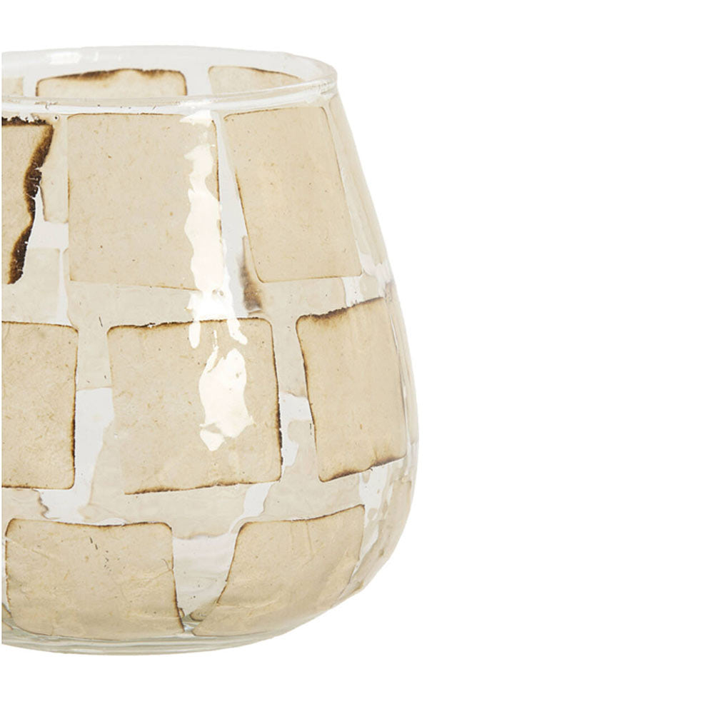Kuala Glass Votive - Pale Sand - Two Sizes Available