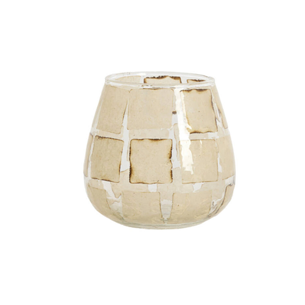 Kuala Glass Votive - Pale Sand - Two Sizes Available