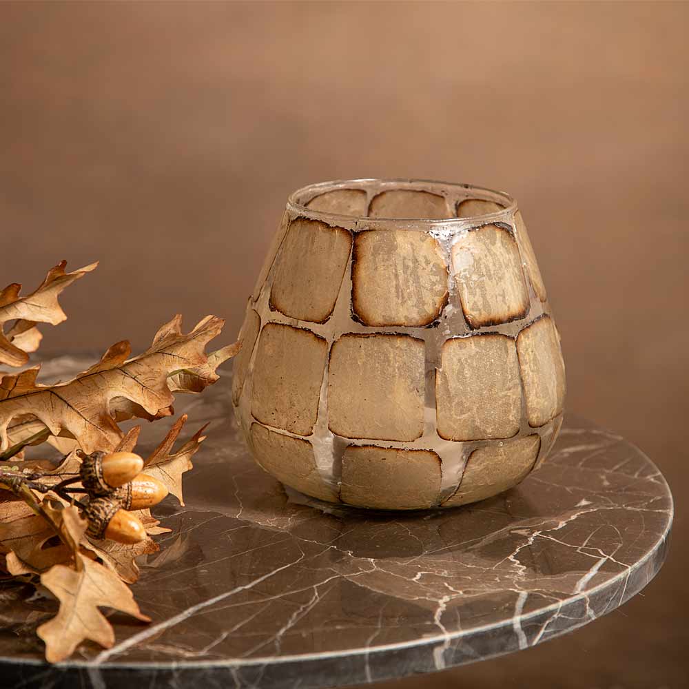 Kuala Glass Votive - Pale Sand - Two Sizes Available
