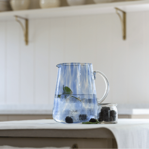Leopard Blue Large Glass Jug
