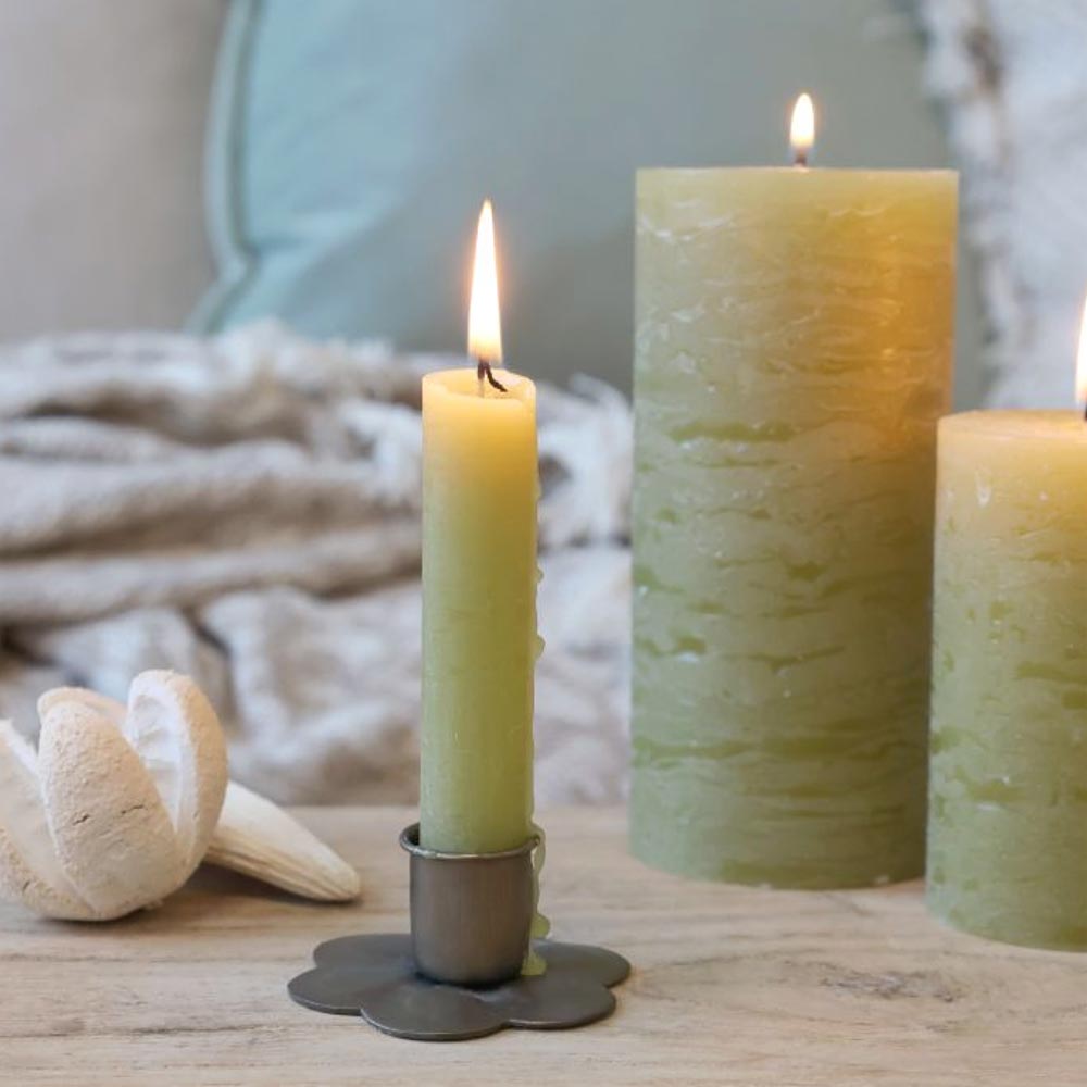 Macon_Rustic_Short_Dinner_Candle_-_Moss_Green