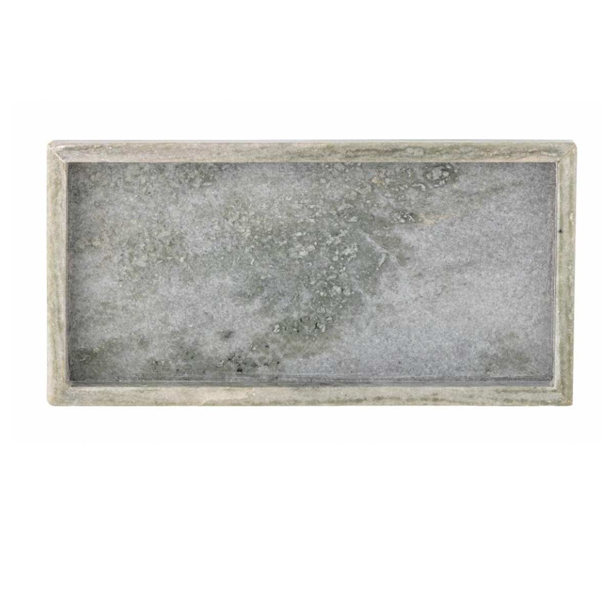 Majsa Rectangular Tray in Marble, Green - Viewed from above.