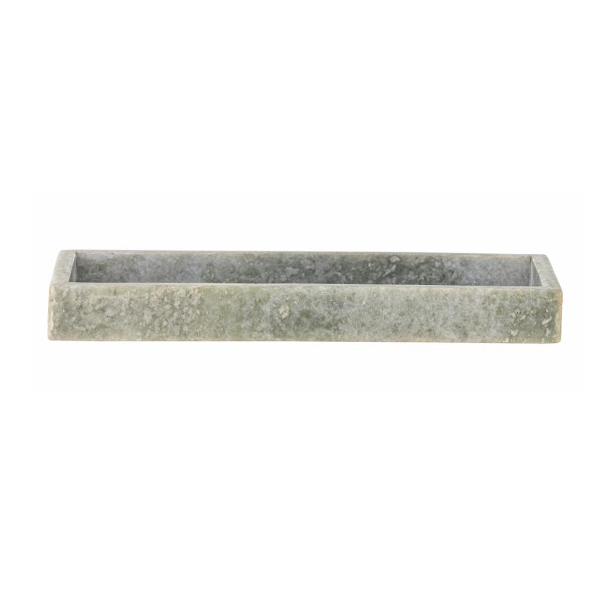 Majsa Rectangular Tray in Marble, Green - Side view