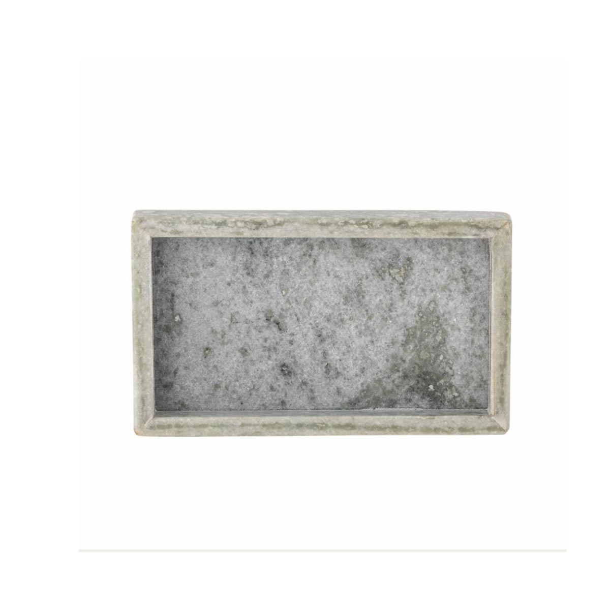 Majsa Small Rectangular Tray in Marble, Green