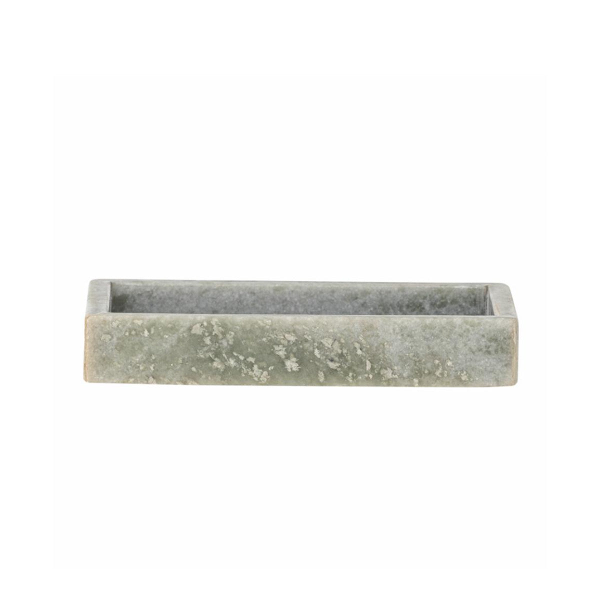 Majsa Small Rectangular Tray in Marble, Green