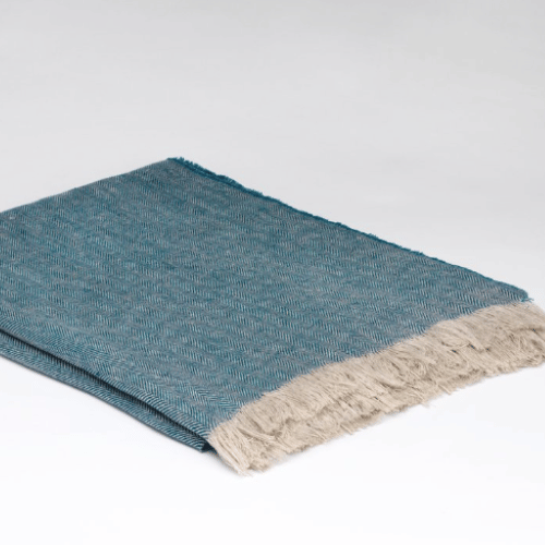 McNutt Irish Linen Throw - Bluebird