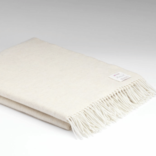 Merino Lambswool Throw - Linen Herringbone - McNutt of Donegal