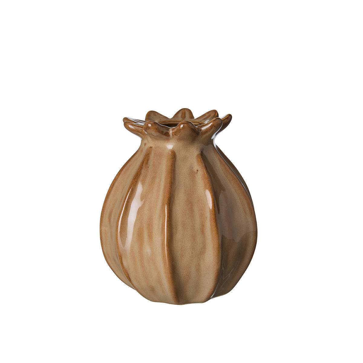 Medium Lillian Vase – taupe ceramic vase with organic seed pod-inspired design