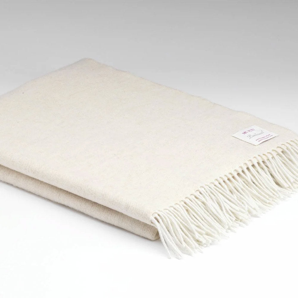 Merino Lambswool Throw - Linen Herringbone - McNutt of Donegal