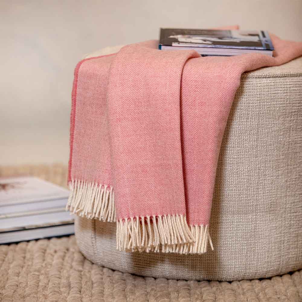 Merino Lambswool Throw - Rosebay Herringbone - McNutt of Donegal