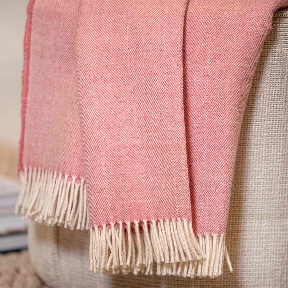 Merino Lambswool Throw - Rosebay Herringbone - McNutt of Donegal