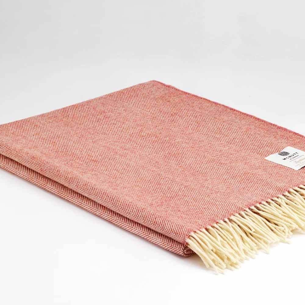 Merino Lambswool Throw - Spotted Terracotta - McNutt of Donegal