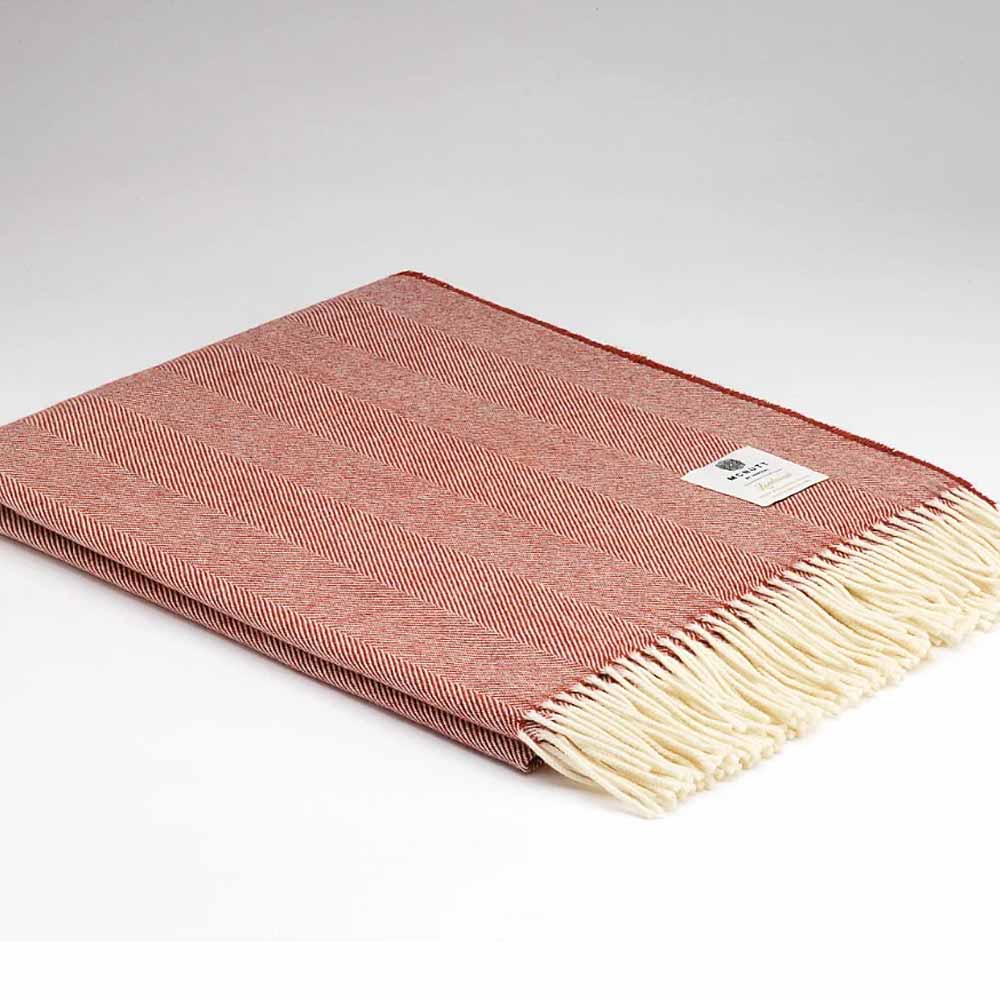 Merino Lambswool Throw - Tabasco Herringbone - McNutt of Donegal