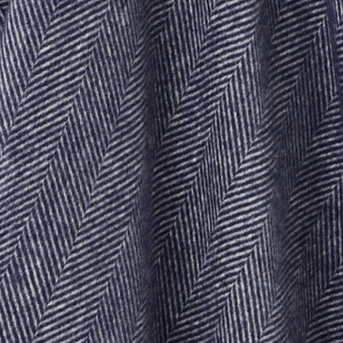 Merino Wool Throw - Navy Herringbone - Bronte by Moon