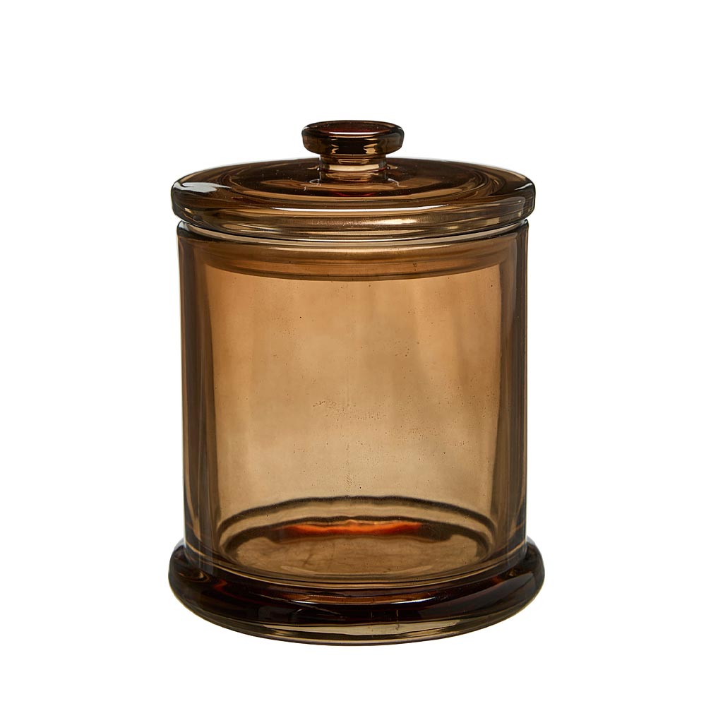 Mino Amber Glass Jars with Lid
