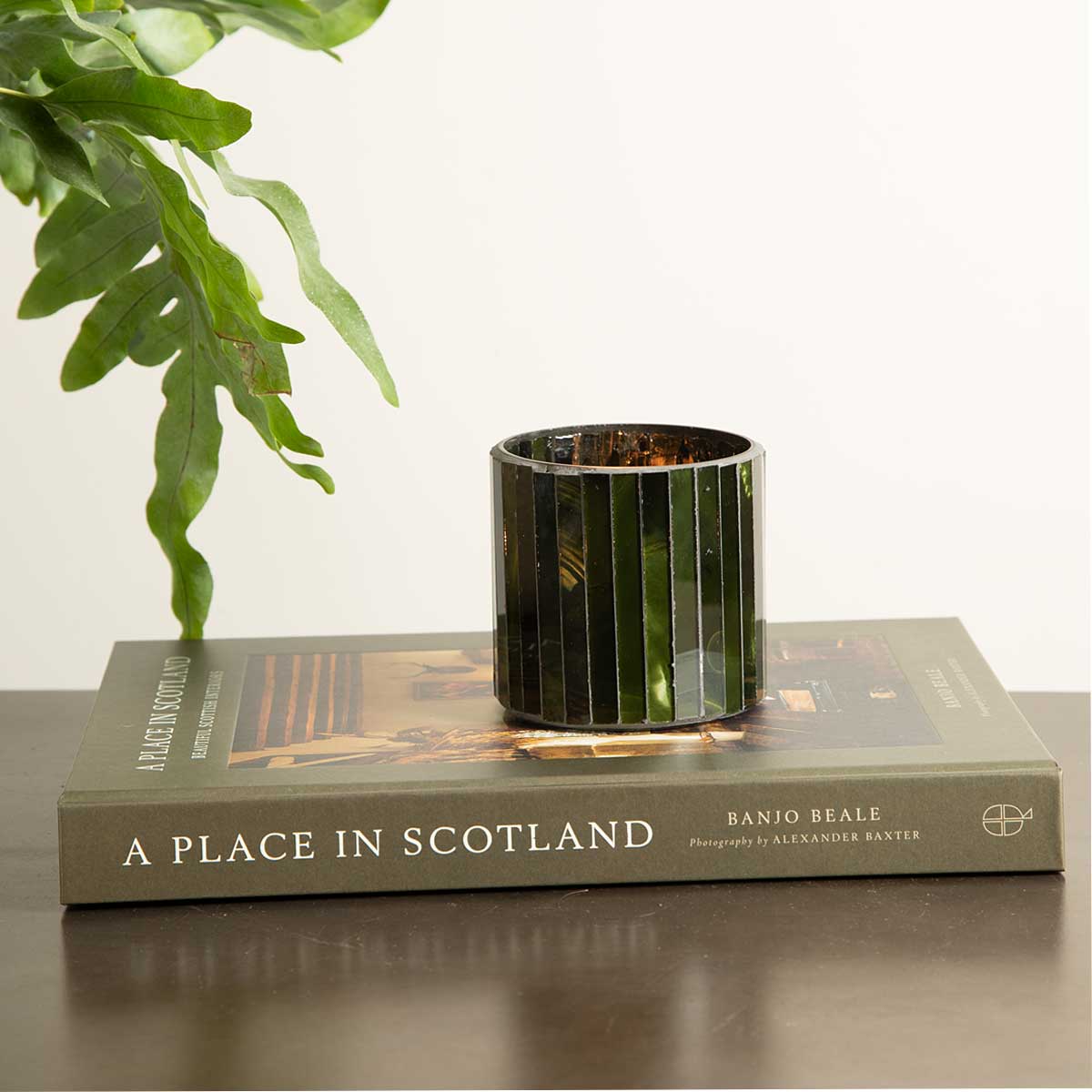 Mosaic Votive Tealight Holder -  Dark Green