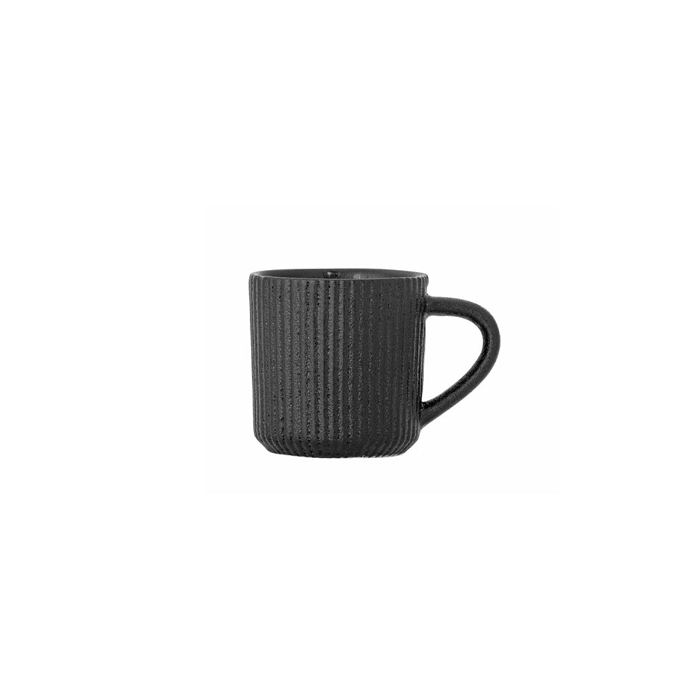 Neri Stoneware Espresso Cup in Black on a white background